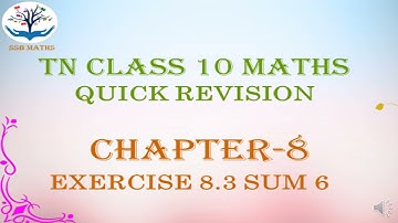 TN 10TH MATHS CHAPTER8 EXERCISE 8.3 SUM 6 @ssbmaths