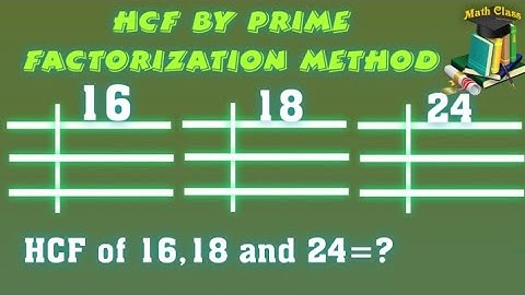 Find HCF by Prime Factorization Method in Urdu, HCF of 16 18 and 24