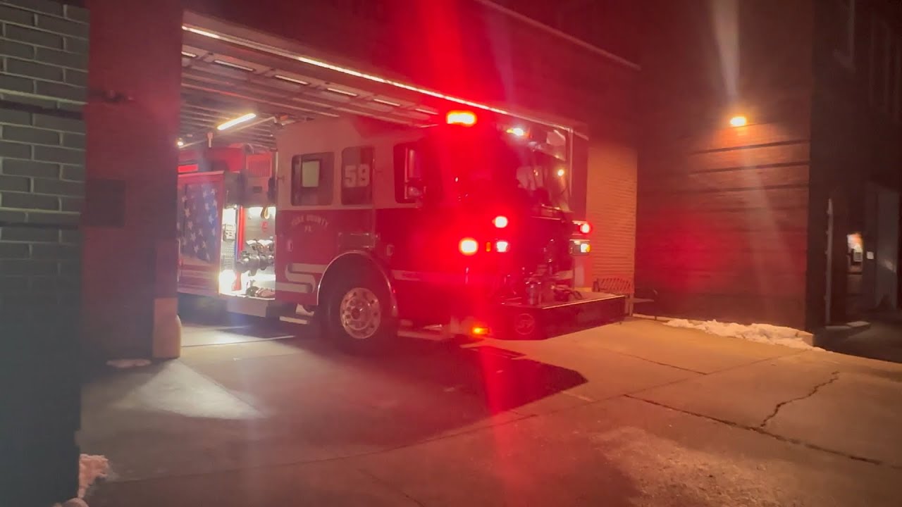 Fire Trucks Responding to Structure Fire