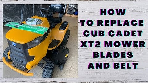 Cub Cadet XT2 Replacing mower blades and belt how to do it yourself DIY