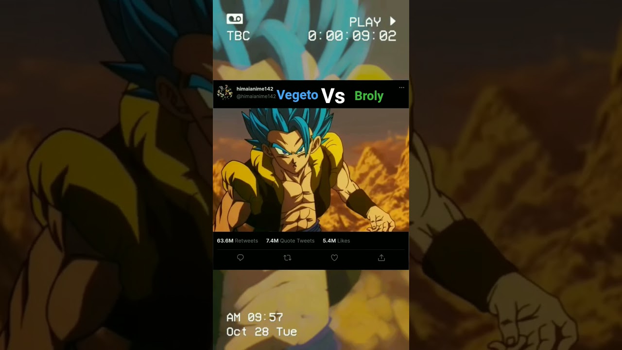 vegeto vs BROLY anime fight  broly  extinct power 👿💀👿