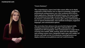 Accredited Expert Level IBM Watson Text to Speech Advanced Video Course