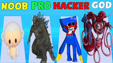 NOOB vs PRO vs HACKER vs GOD in Monster Evolution Run (New Update)