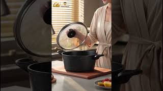 Black Stone Nonstick Cookware Set (5PCS) #chinesesupplier #stainlesssteel #oem #cookware #kitchen