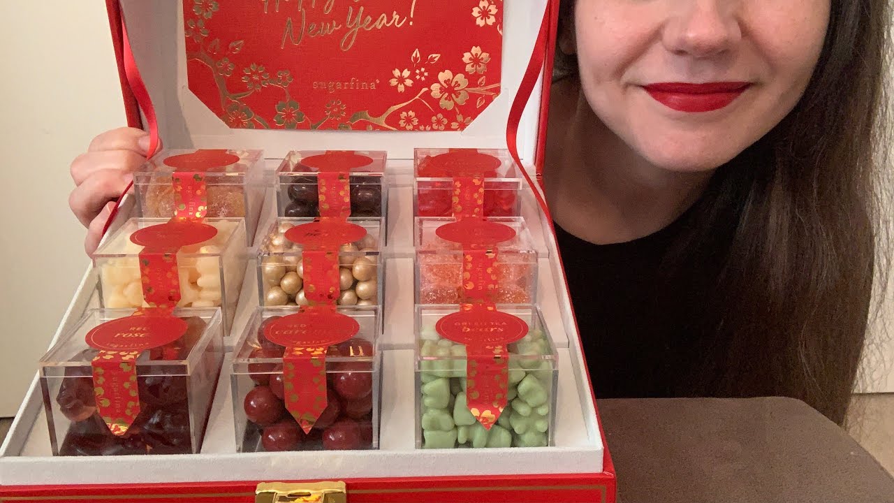 ASMR SUGARFINA LUNAR NEW YEAR CANDY TRUNK 먹방 NO TALKING, EATING SOUNDS, ASMRfood