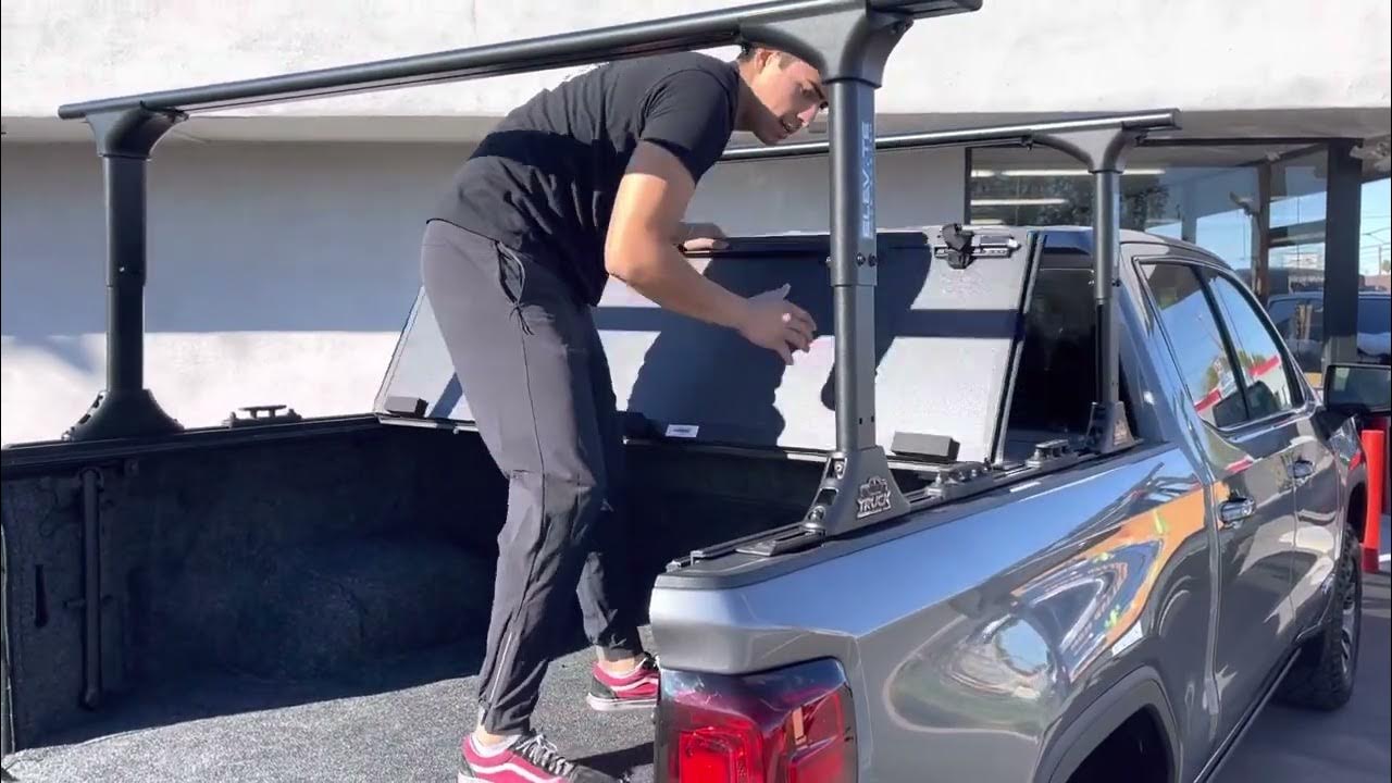 Truxedo Elevate Bed Rack & BAKFLIP MX4 Hard Folding Truck Bed Cover W