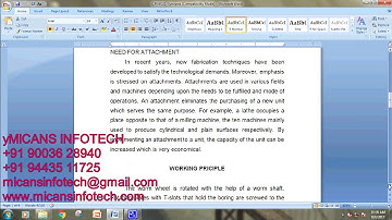 DESIGN AND FABRICATION OF  CONTOUR ATTACHMENT FOR LATHE -MECHANICAL PROJECTS
