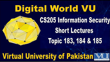 CS205 Information Security Short Lectures Topic N0 183, 184 & 185