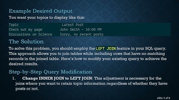 How to Use LEFT JOIN in MySQL to Retrieve Topics with or Without Posts