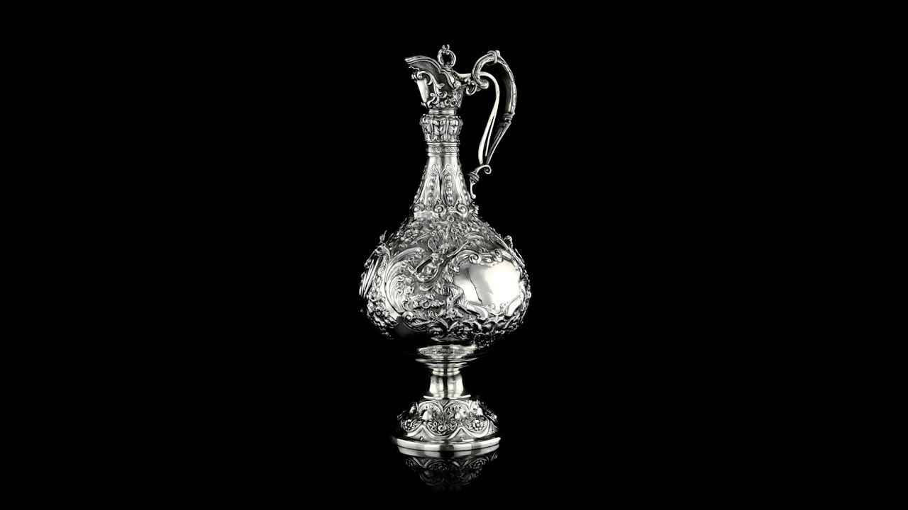 ANTIQUE 20thC VICTORIAN SOLID SILVER ARMADA JUG, CHESTER c 1900