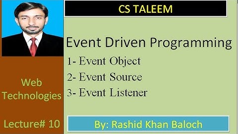Lec-10: Event Driven Programming in Urdu/Hindi, web Technologies , CS Taleem