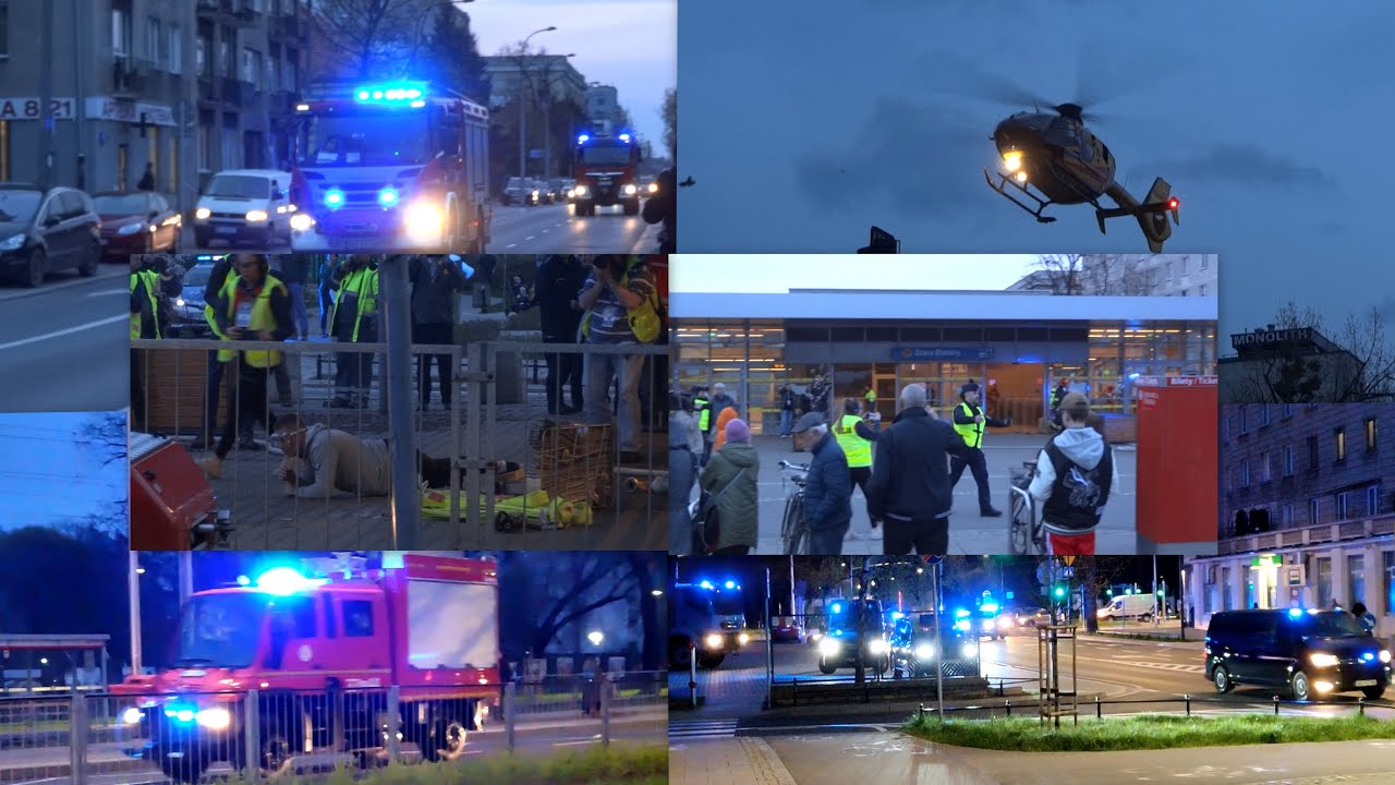 Relacja z ćwiczeń antyterrorystycznych Wolf-Ram-2023 w Warszawie na stacji metra Stare Bielany.