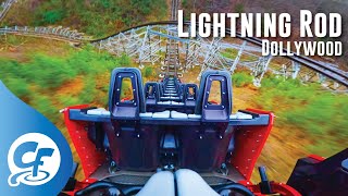 Lightning Rod (w/Chain Lift) back seat on-ride 4K POV @60fps Dollywood