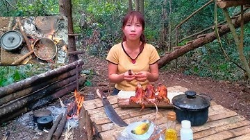 Sống trong rừng cùng em người yêu , nấu ăn trong rừng ,thưởng thức thịt chuột rừng / thích hoang dã