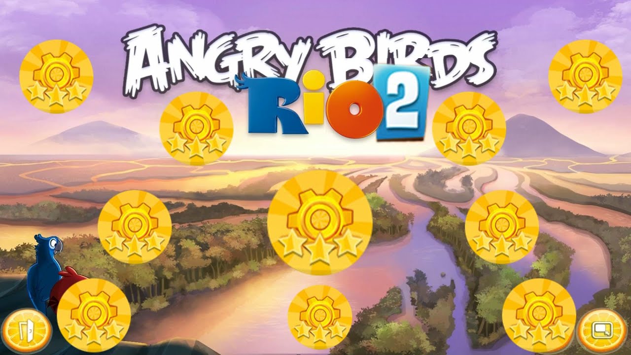 Angry Birds Rio 2| How to find all 10 hidden golden Gears| Complete ...
