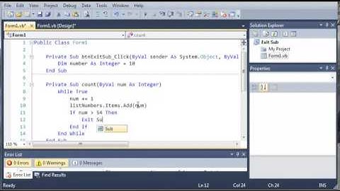 Visual Basic Tutorial   48   Exit Subs