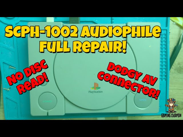 SCPH 1002 Playstation 1 AV port and disc drive repair - YouTube
