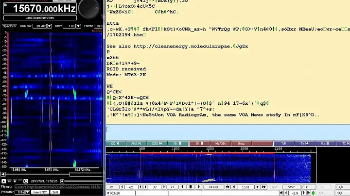 VOA Radiogram: MFSK64 copied, MT63-2K isn't