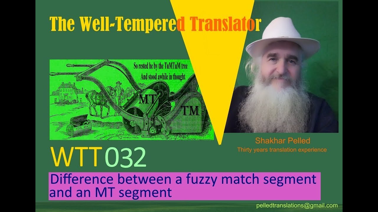 WTT032  Difference between a fuzzy match segment and an MT segment