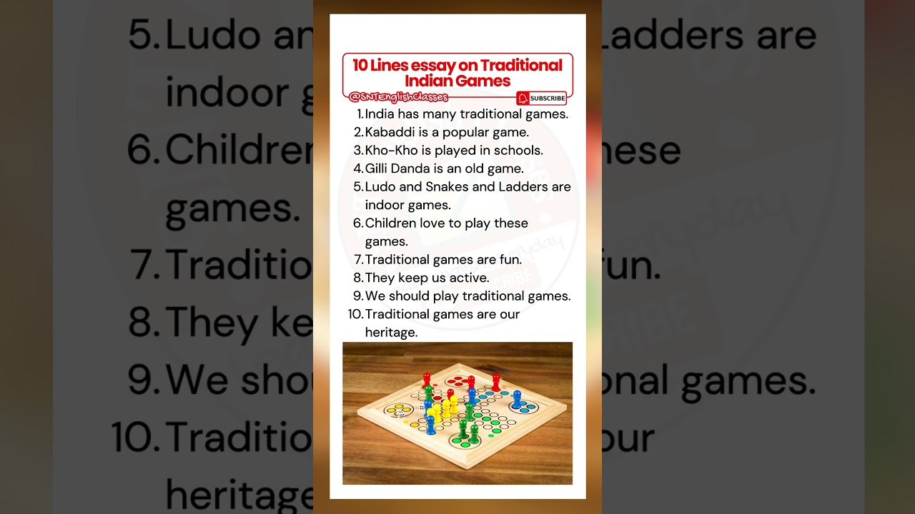10 Lines Essay Traditional Indian Games | Indian Traditional Games Essay | Traditional Indian Games