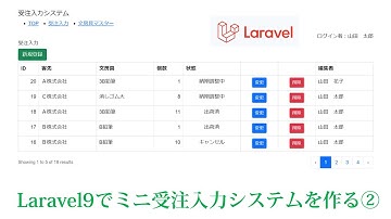 Laravel9でミニ受注入力システムを作成　後編　ログイン・受注入力、複数のテーブルのリレーション