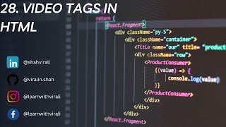 Day 28 Mastering HTML Video Tags: Beginner's Guide | Part-1