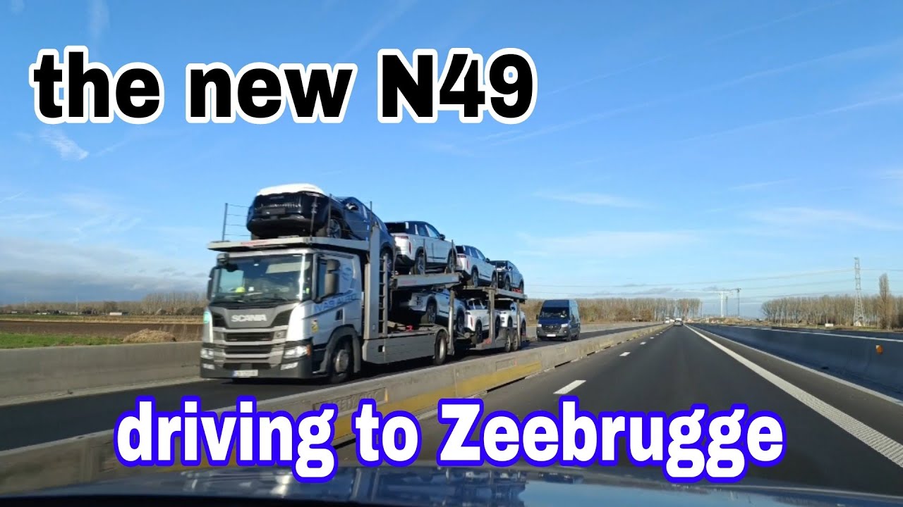 Smooth driving N49 road from Maldegem to Zeebrugge - YouTube