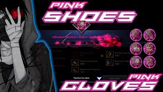 Black Desert Mobile : Craft Pink Shoes & Gloves | All Pink Gear Complete | Open Glyps !