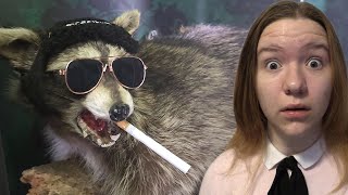 WHY IS THIS RACCOON SMOKING?! @JillianandAddie
