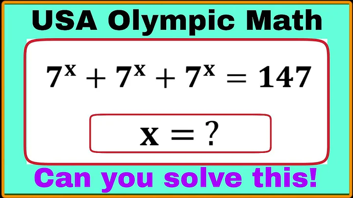 USA| A Super Interesting Algebra Olympic Math Problem| Can you solve this? #mathchallenge 
