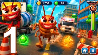 Cockroach Prank: City Chaos - Gameplay Walkthrough Part 1 - Cockroach City Pranks (iOS, Android) screenshot 2