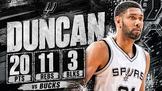 Tim Duncan 20 pts 11 rebs 3 blks vs Bucks 14/15 season