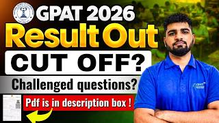GPAT 2026 Result OUT 📢 | Cutoff, Rank, Counselling Full Details #gpat2026