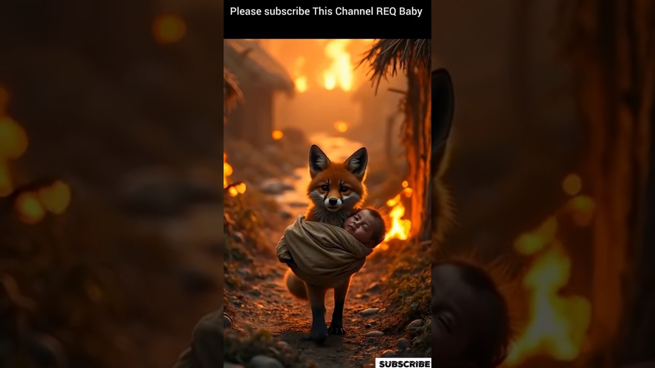 Heroic Fox Cub Saves Newborn in the Mountains | Heart-Stopping Rescue from Flames 