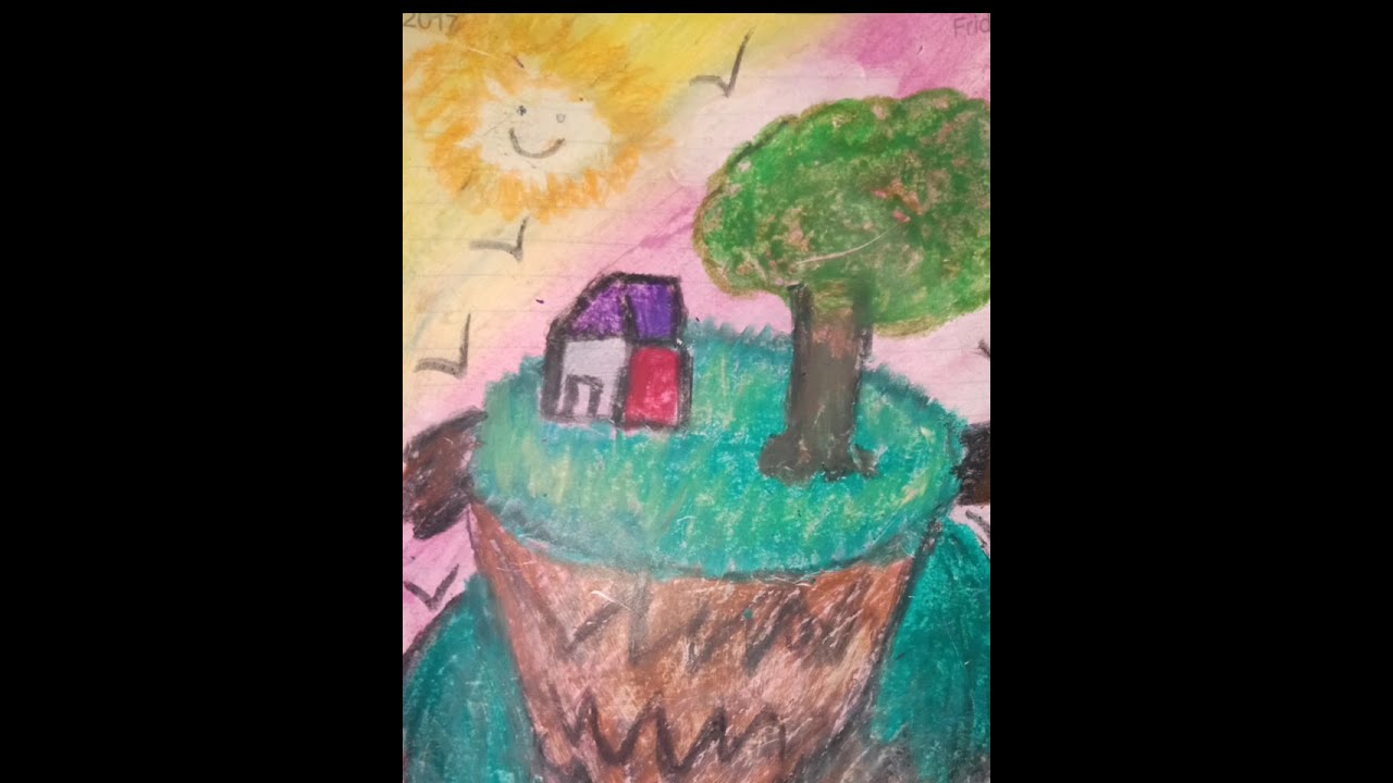 My sketch book art with oil pastels 