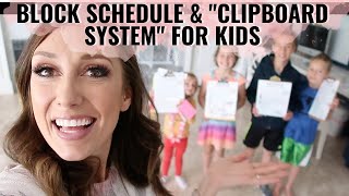 Clipboard Chore System   Block Schedule for kids!
