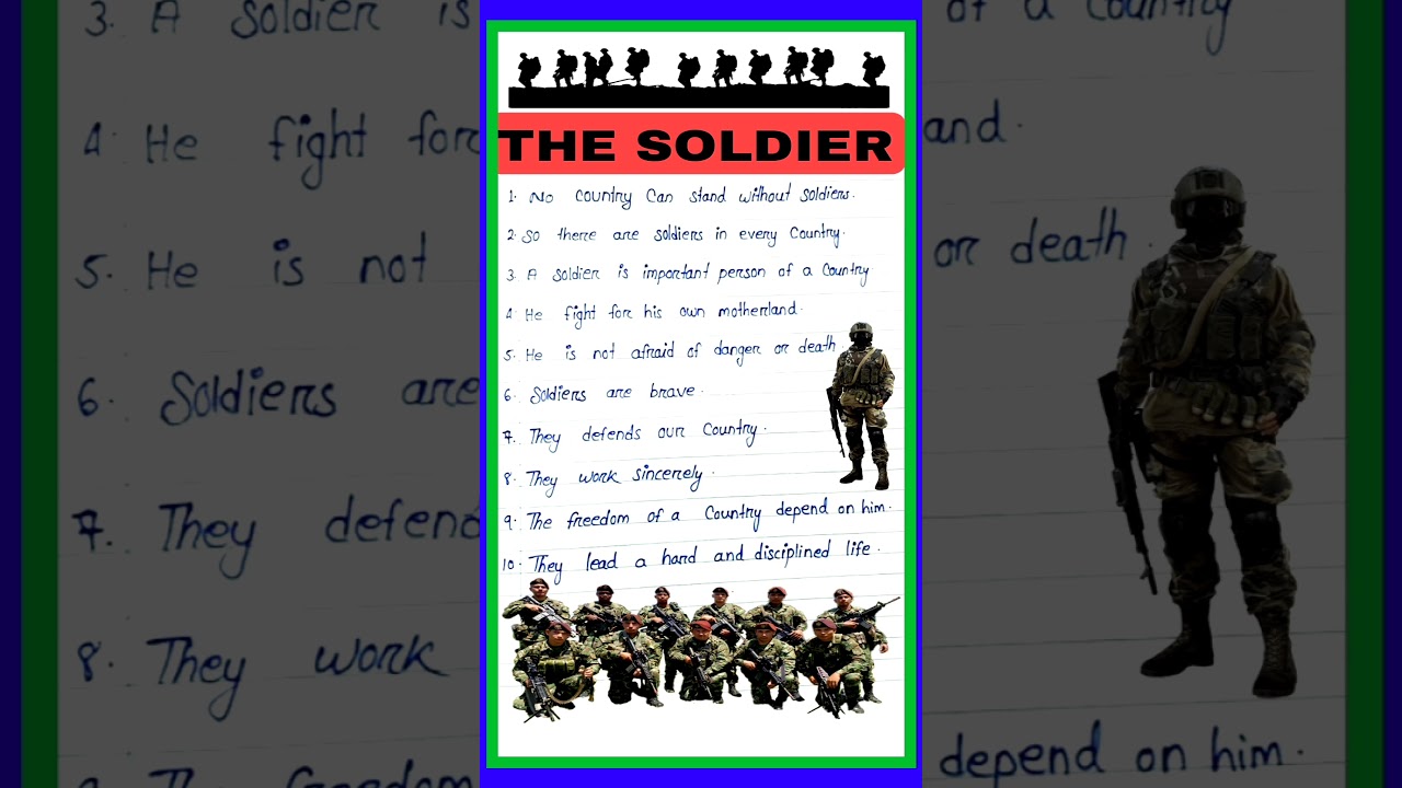 The Soldier 10 Line Essay in English.