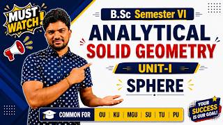 Unit-1: Fear of Long Sphere Problems? Don't Miss #degree #bsc #imp #exam #imp #4thsemester #maths