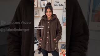 Casaco De Inverno Feminino Plus Size/Lã De Pelúcia Para Clima Frio Com Capuz Cardigã