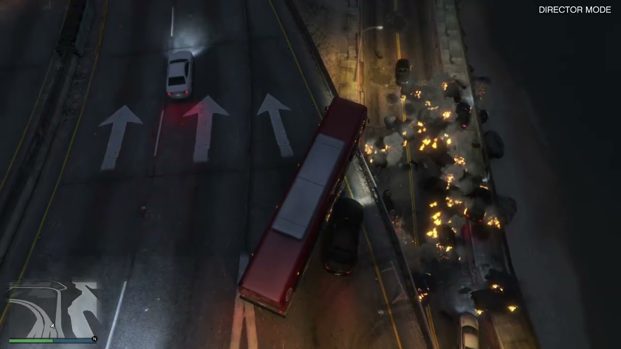 2 Minutes Of GTA 5 NPCs Driving Off An Overpass