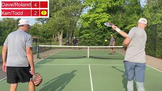 4.0-4.5 level recreational pickleball match “Drill all you want, you’ll never be that tall”