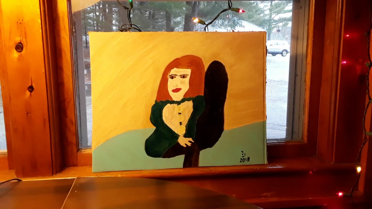 a new acrylic painting on cardboard, February 4, 2018 YouTube