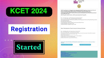 KCET 2024 Registration Started | How to Fill the application form Details