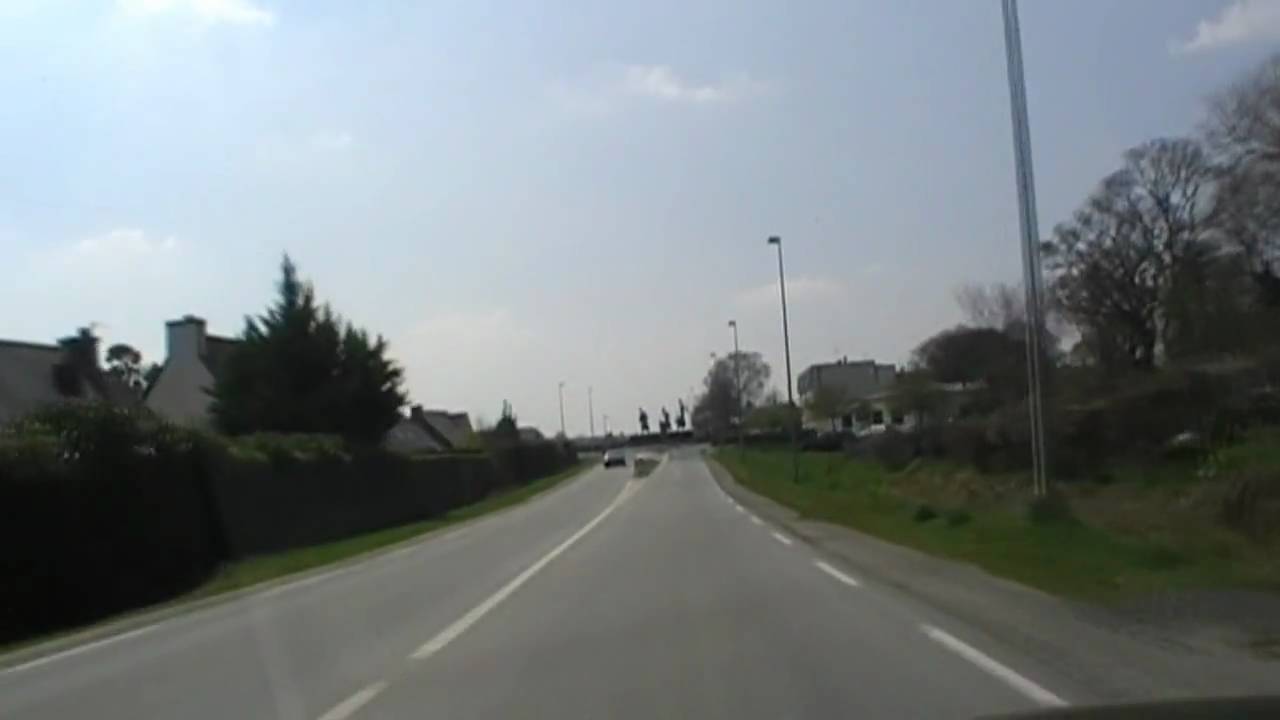 Driving Along Boulevard Jean Moulin D264, 29270 Carhaix-Plouguer, Brittany, France 12th April 2010
