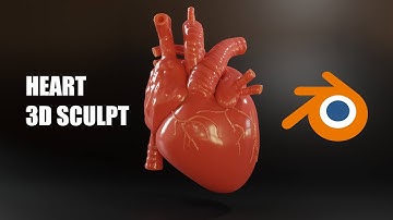 HEART 3D BLENDER SCULPT TIMELAPSE - files available