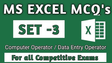 MS Excel Mcq in hindi | MS Excel Mcq Questions and Answers | computer operator exam question paper
