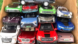 Box Full of Model Cars -Porsche 911, Tesla Cybertruk, Mercedes SLS, BMW M4, Lamborghini URUR