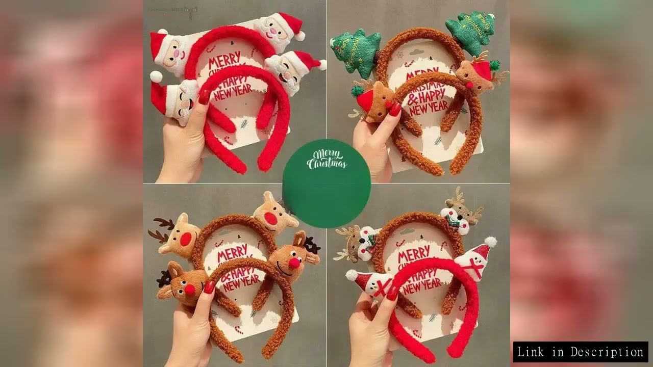 Christmas gift plush reindeer headband cute Santa Claus headband children's holiday performance hair