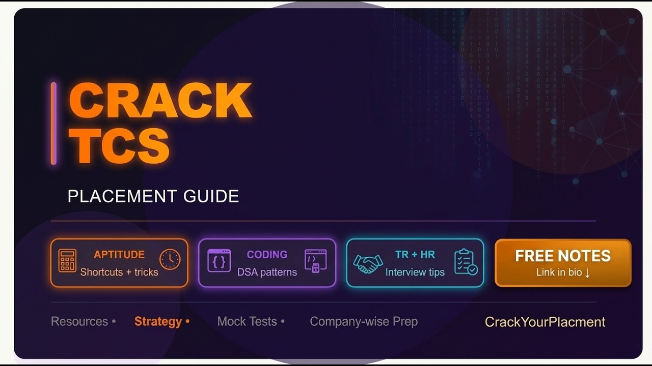 How to Crack TCS Placement 2025 | Complete Resources & Strategy 🔥 - YouTube