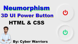 CSS Neumorphism UI Power on-off Button Design, 3d button using HTML and CSS